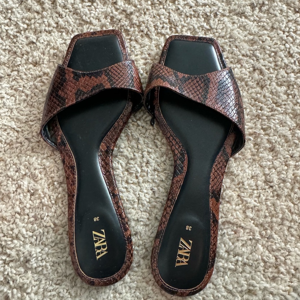 Zara snake skin sandals